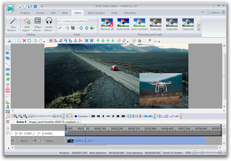 VSDC - free video editor for drone owners